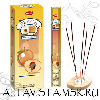 Персик (Peach) ароматные палочки-благовония Ароматические благовония-палочки Персик(Peach).Упаковка 20 шт.Производство HEM (Индия).