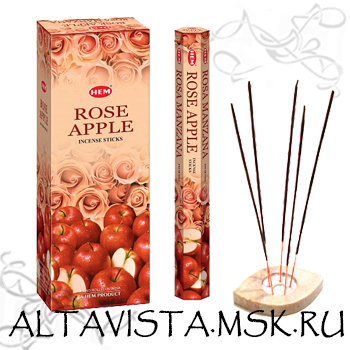 Роза яблоко (Rose Apple) ароматные палочки-благовония Ароматические благовония-палочки Роза яблоко(Rose Apple).Упаковка 20 шт.Производство HEM (Индия).