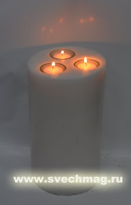 Свеча-подсвечник цилиндр 15 см Свеча- подсвечник многоразовая