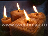 Набор свечей из вощины Храмы 4 стихий Большие 4 шт