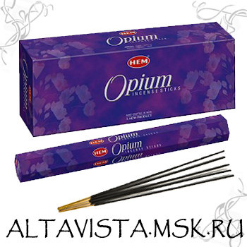 Опиум (Opium) ароматные палочки-благовония Ароматические благовония-палочки Опиум(Opium).Упаковка 20 шт.Производство HEM (Индия).