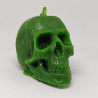 Свеча восковая череп зеленая малая