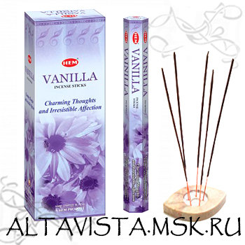 Ваниль (Vanilla) ароматные палочки-благовония Ароматические благовония-палочки Ваниль(Vanilla).Упаковка 20 шт.Производство HEM (Индия).
