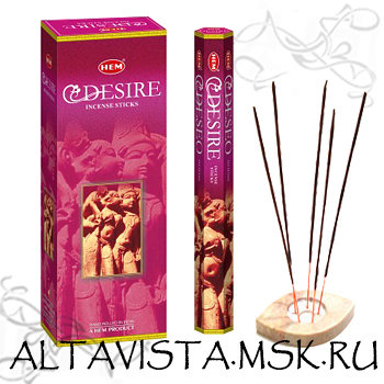 Желание (Desire) ароматные палочки-благовония Ароматические благовония-палочки Желание(Desire).Упаковка 20 шт.Производство HEM (Индия).