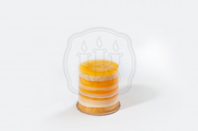 Свеча интерьерная цилиндр Апельсин Малая монофитильная свеча залитая слоями.
