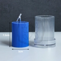 Пластиковая форма ребристый цилиндр малый