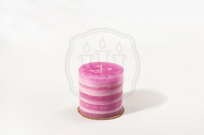 Свеча интерьерная цилиндр Роза Малая монофитильная свеча залитая слоями.
