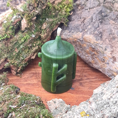 Свеча Феху восковая столбик свеча из пчелиного зеленого воска Феху на деньги