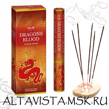 Кровь Дракона (Dragon Blood) ароматные палочки-благовония Ароматические благовония-палочки Кровь Дракона(Dragon Blood).Упаковка 20 шт.Производство HEM (Индия).