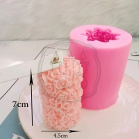 силиконовая форма цилиндр из роз